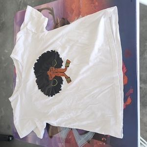 Women cartoon figure print white T-shirt